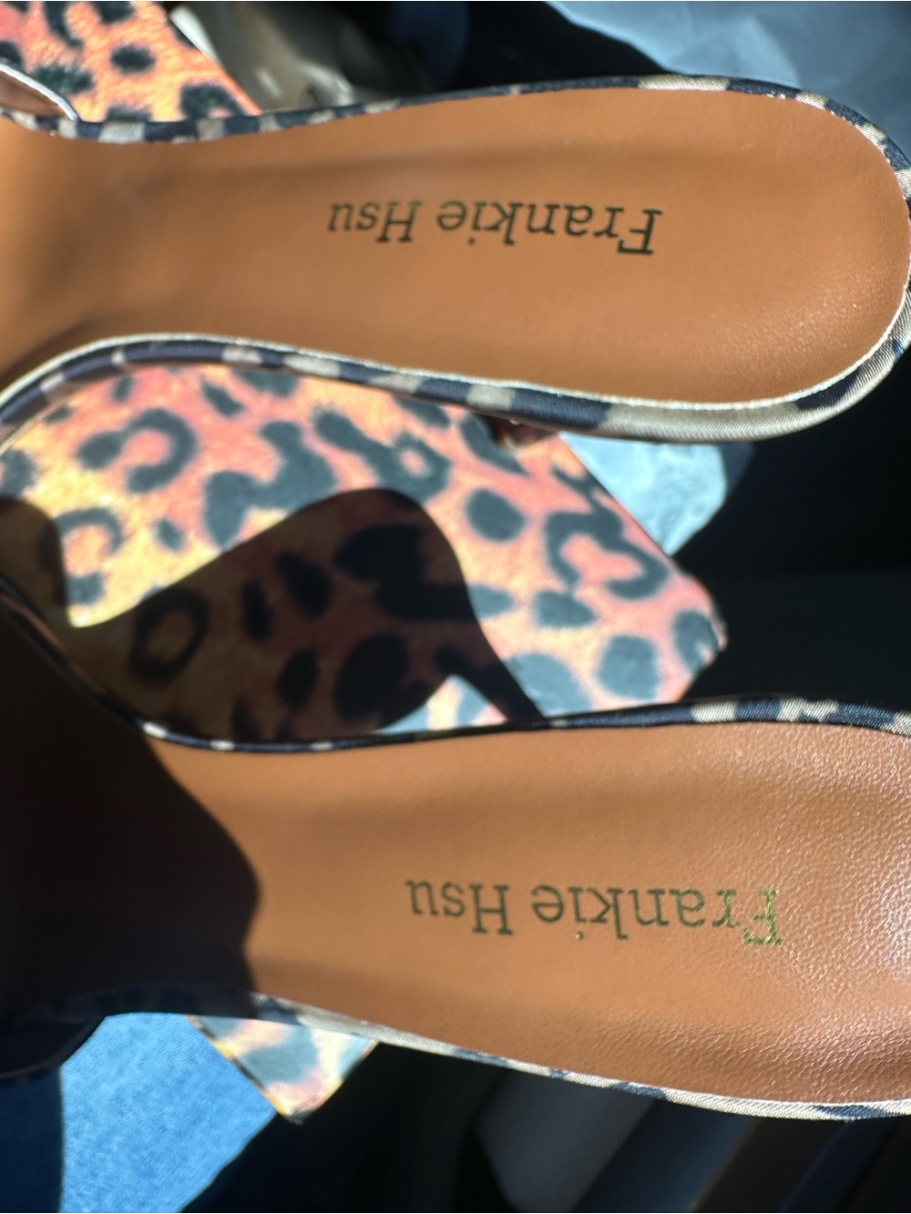 Frankie Hsu Leopard Print Open-Toe Stiletto Heels - Picture 11 of 13